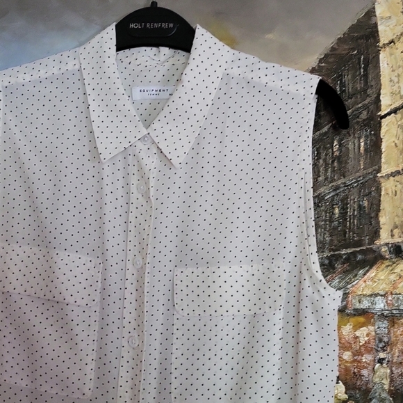 Equipment Sleeveless Blouse in Polka Dot Print - Picture 2 of 8